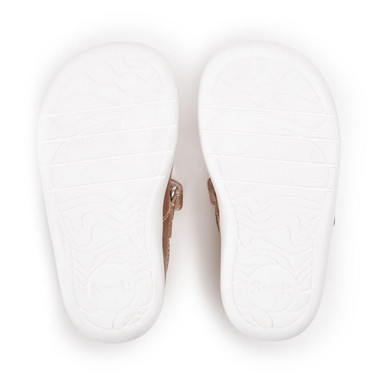 Puzzle, Rose gold leather girls rip-tape first walking shoes