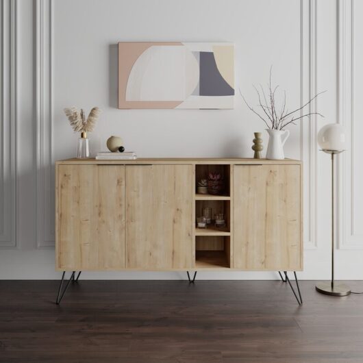 Decortie - Clara Console Sideboard Display Unit - Oak - Oak