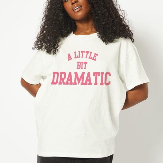 Mean Girls x Skinnydip A Little Bit Dramatic Ecru Oversized T-Shirt, XXL